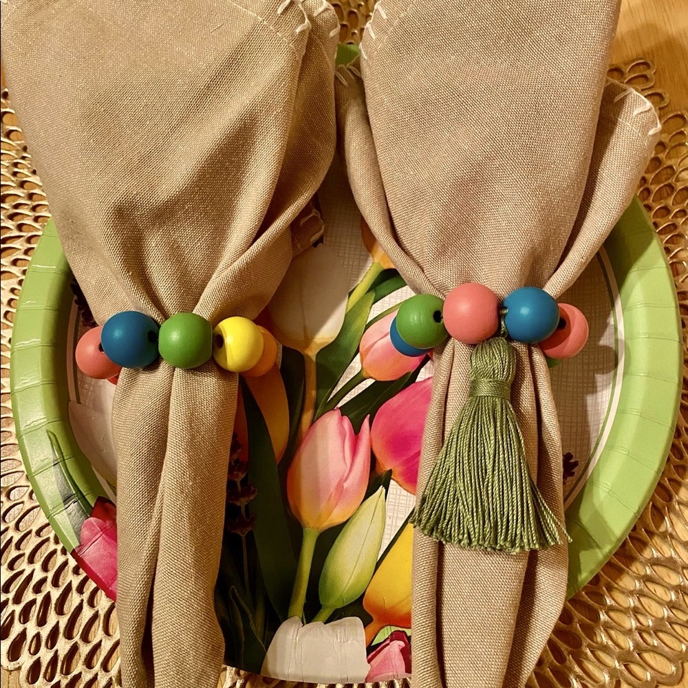 Easter or Spring Napkin Rings, Handmade Brand New